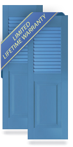 Louver Top / Raised Panel Bottom Architectural PVC Shutters