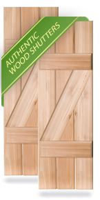 Three Batten Board-n-Batten Wood Shutters