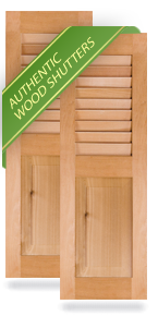 Louver Top / Raised Panel Bottom Wood Shutters
