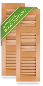 Three Louver Small Top Wood Shutters