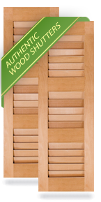 Three Equal Louver Wood Shutters